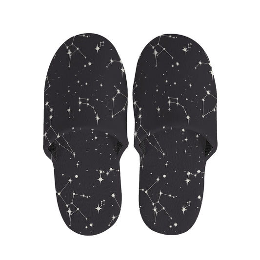 Black And White Zodiac Stars Print Slippers