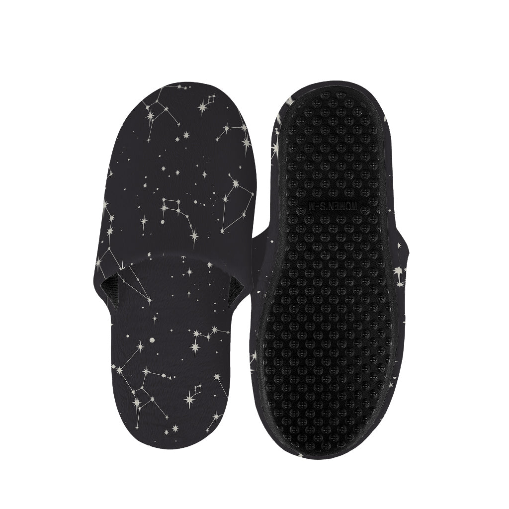 Black And White Zodiac Stars Print Slippers
