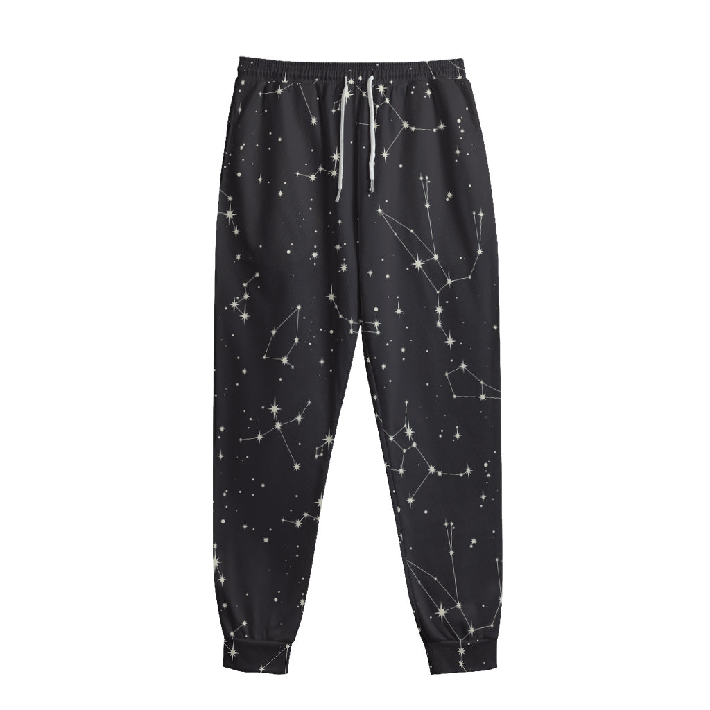 Black And White Zodiac Stars Print Sweatpants