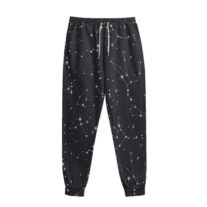 Black And White Zodiac Stars Print Sweatpants