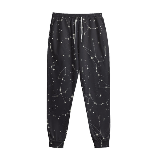 Black And White Zodiac Stars Print Sweatpants