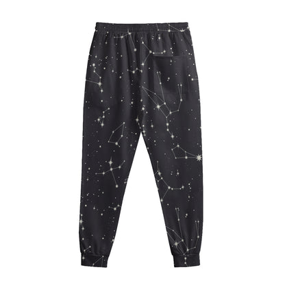 Black And White Zodiac Stars Print Sweatpants
