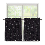 Black And White Zodiac Stars Print Tier Curtains