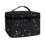 Black And White Zodiac Stars Print Travel Makeup Bag