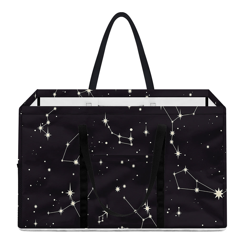 Black And White Zodiac Stars Print Utility Tote Bag