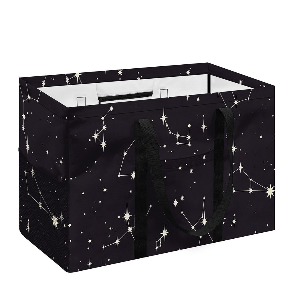 Black And White Zodiac Stars Print Utility Tote Bag