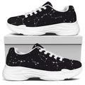 Black And White Zodiac Stars Print White Chunky Shoes