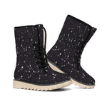 Black And White Zodiac Stars Print Winter Boots
