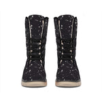 Black And White Zodiac Stars Print Winter Boots