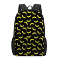 Black And Yellow Banana Pattern Print 17 Inch Backpack
