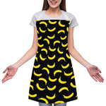 Black And Yellow Banana Pattern Print Adjustable Apron