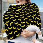 Black And Yellow Banana Pattern Print Baby Seat Cover