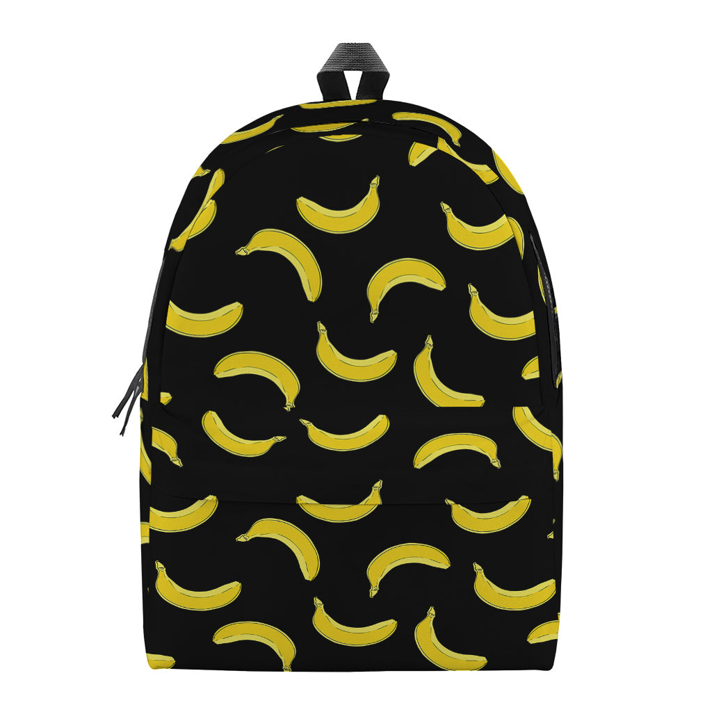 Black And Yellow Banana Pattern Print Backpack