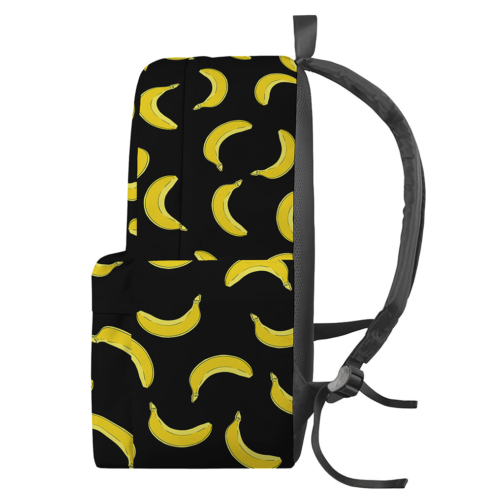 Black And Yellow Banana Pattern Print Backpack