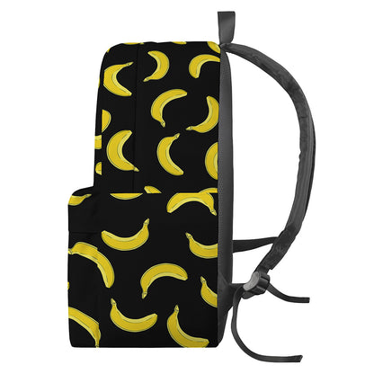 Black And Yellow Banana Pattern Print Backpack