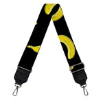 Black And Yellow Banana Pattern Print Bag Strap