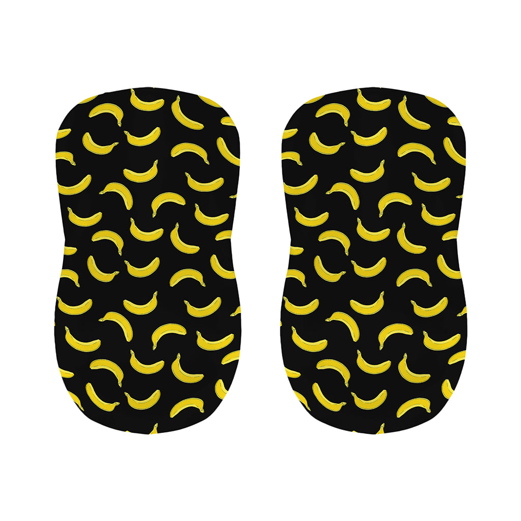 Black And Yellow Banana Pattern Print Bar Stool Covers