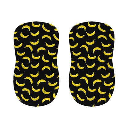 Black And Yellow Banana Pattern Print Bar Stool Covers