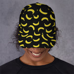 Black And Yellow Banana Pattern Print Baseball Cap