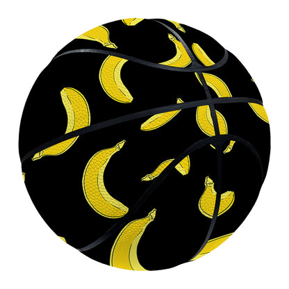Black And Yellow Banana Pattern Print Basketball