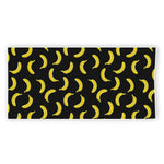 Black And Yellow Banana Pattern Print Beach Towel