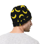 Black And Yellow Banana Pattern Print Beanie