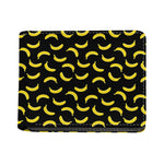 Black And Yellow Banana Pattern Print Bifold Wallet