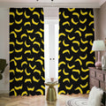 Black And Yellow Banana Pattern Print Dimout Pencil Pleat Curtains