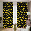 Black And Yellow Banana Pattern Print Blackout Pencil Pleat Curtains