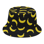 Black And Yellow Banana Pattern Print Bucket Hat