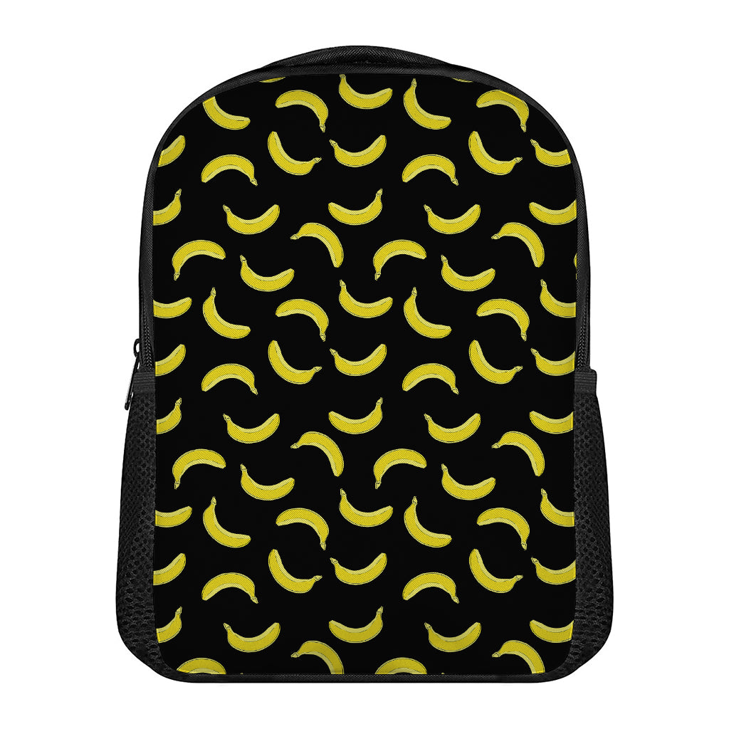 Black And Yellow Banana Pattern Print Casual Backpack