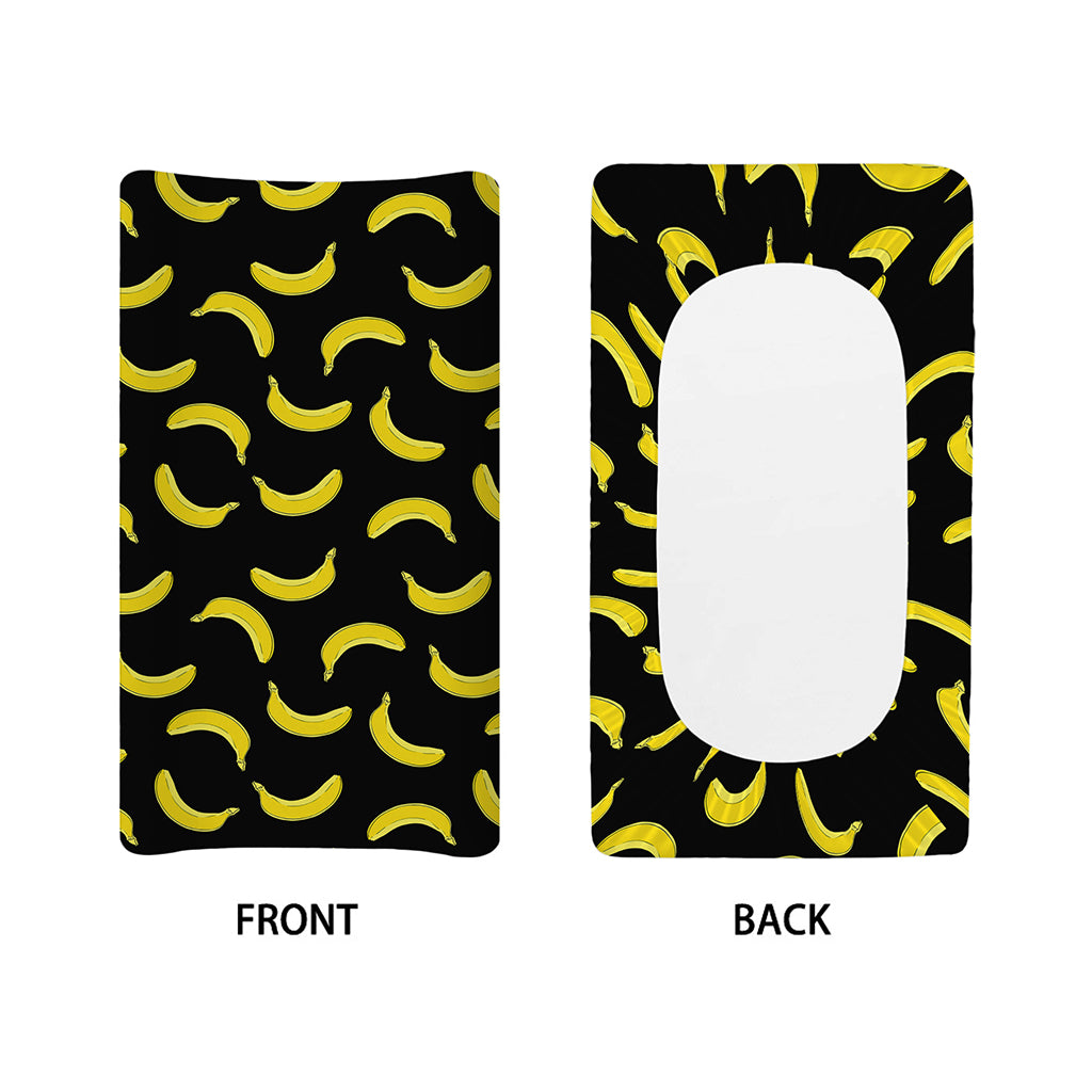 Black And Yellow Banana Pattern Print Changing Pad Cover