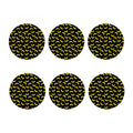 Black And Yellow Banana Pattern Print Coaster Set