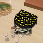 Black And Yellow Banana Pattern Print Coin Purse