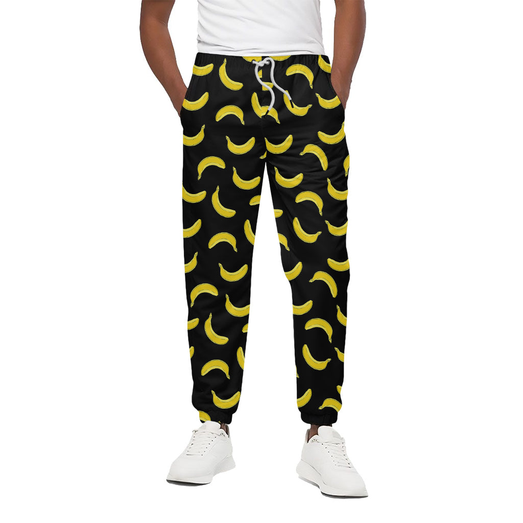 Black And Yellow Banana Pattern Print Cotton Pants