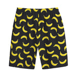 Black And Yellow Banana Pattern Print Cotton Shorts