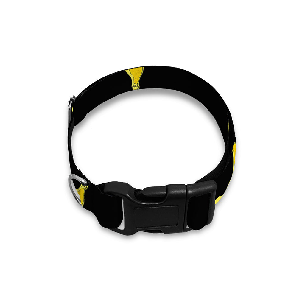 Black And Yellow Banana Pattern Print Dog Collar