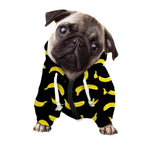 Black And Yellow Banana Pattern Print Dog Zip Up Hoodie