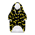 Black And Yellow Banana Pattern Print Dog Zip Up Hoodie