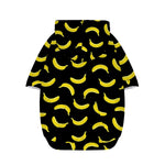 Black And Yellow Banana Pattern Print Dog Zip Up Hoodie