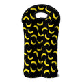 Black And Yellow Banana Pattern Print Double Neoprene Wine Tote