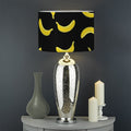Black And Yellow Banana Pattern Print Drum Lamp Shade