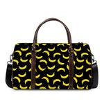 Black And Yellow Banana Pattern Print Duffle Bag