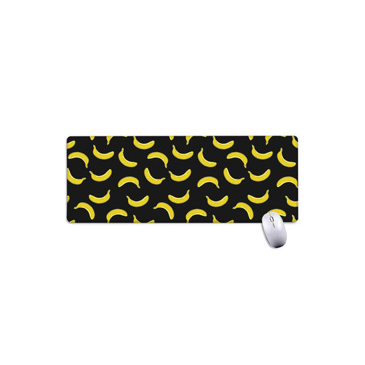 Black And Yellow Banana Pattern Print Extended Mouse Pad