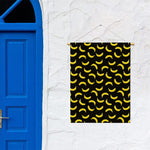 Black And Yellow Banana Pattern Print Garden Flag