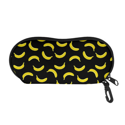 Black And Yellow Banana Pattern Print Glasses Case