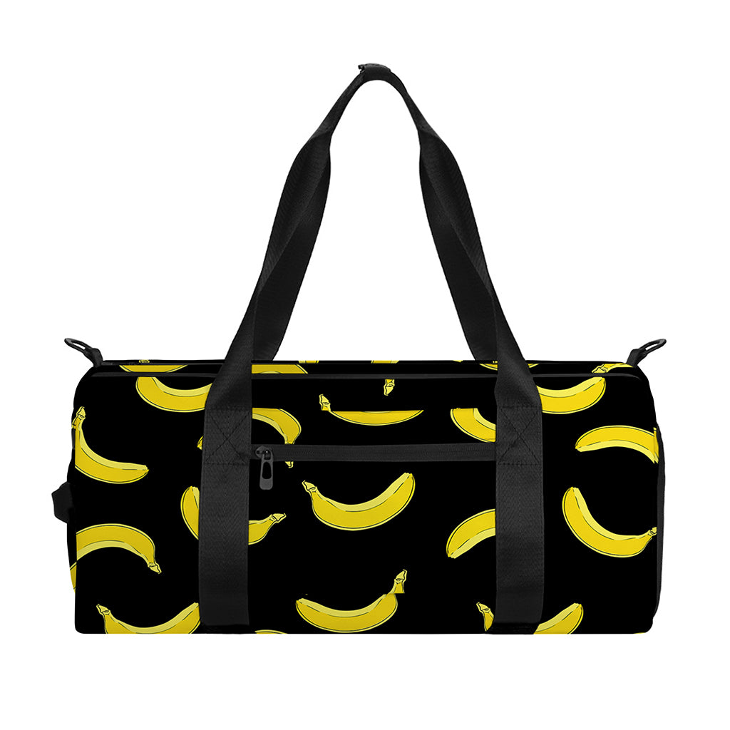 Black And Yellow Banana Pattern Print Gym Bag