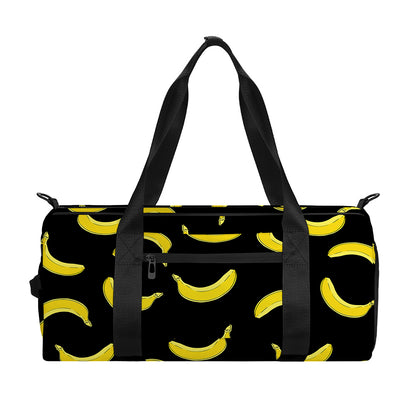 Black And Yellow Banana Pattern Print Gym Bag