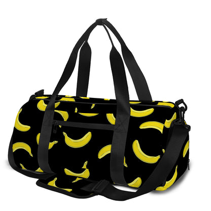 Black And Yellow Banana Pattern Print Gym Bag