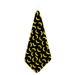Black And Yellow Banana Pattern Print Hand Towel